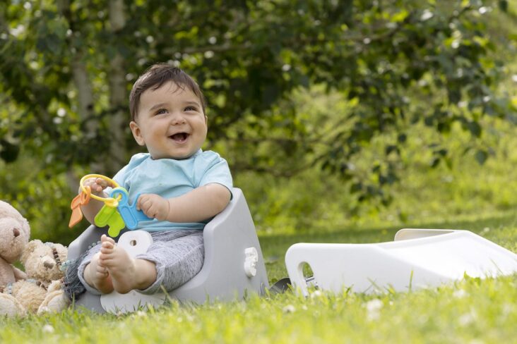 Baby Feeding Chair - picnic time - happy baby